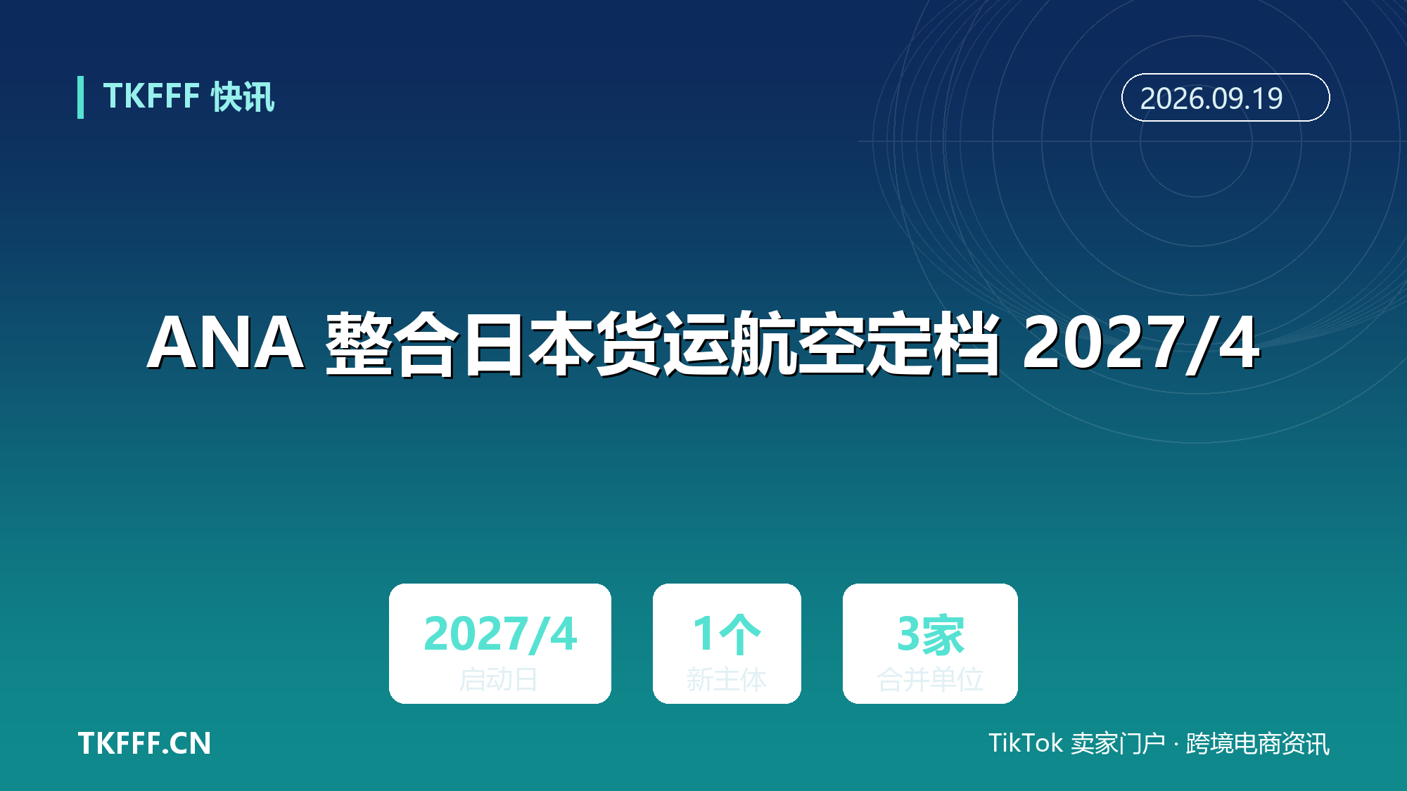ANA 整合日本货运航空定档 2027/4：新主体 ANA Nippon Cargo 亮相，全球空运货运进入整合期
