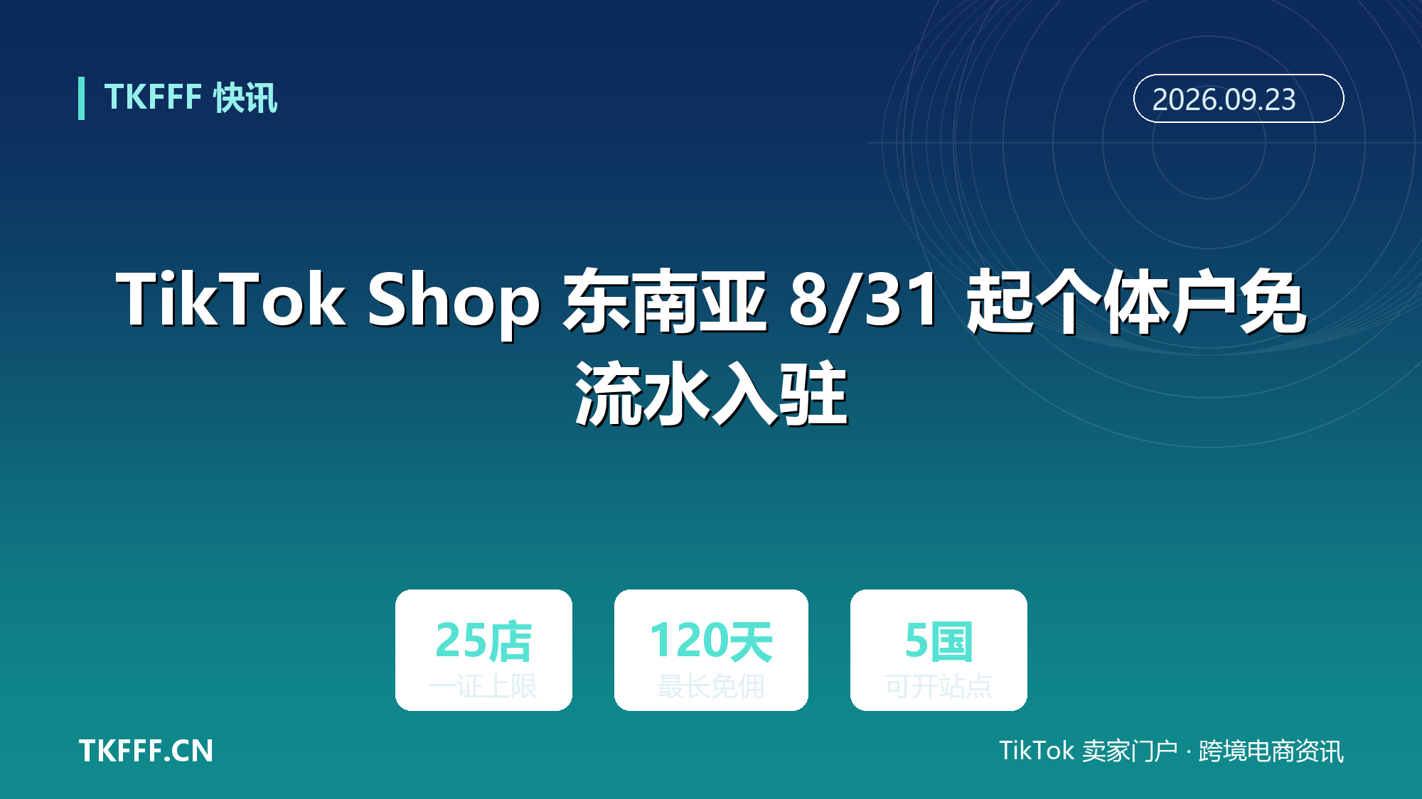 TikTok Shop 东南亚 8/31 起个体户免流水入驻：一证最多开 25 店，飞轮计划最长 120 天佣金减免