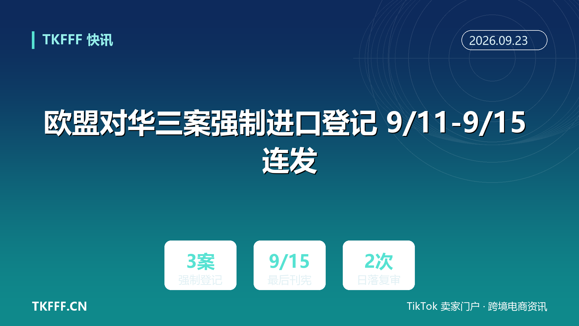 欧盟对华三案强制进口登记 9/11-9/15 连发：钢制货架、焊接网、碱性电池为终裁追溯征税留通道