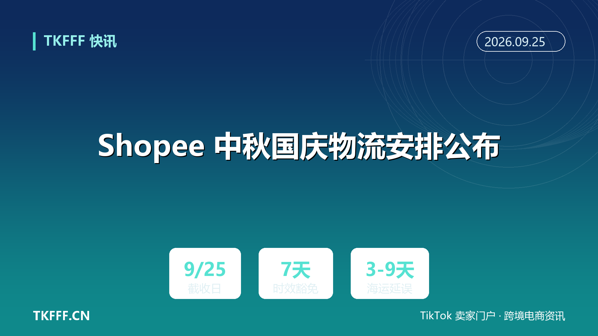 Shopee 中秋国庆物流安排公布：中国香港仓 9/25 16:00 截收，7 天时效豁免与海运延误清单