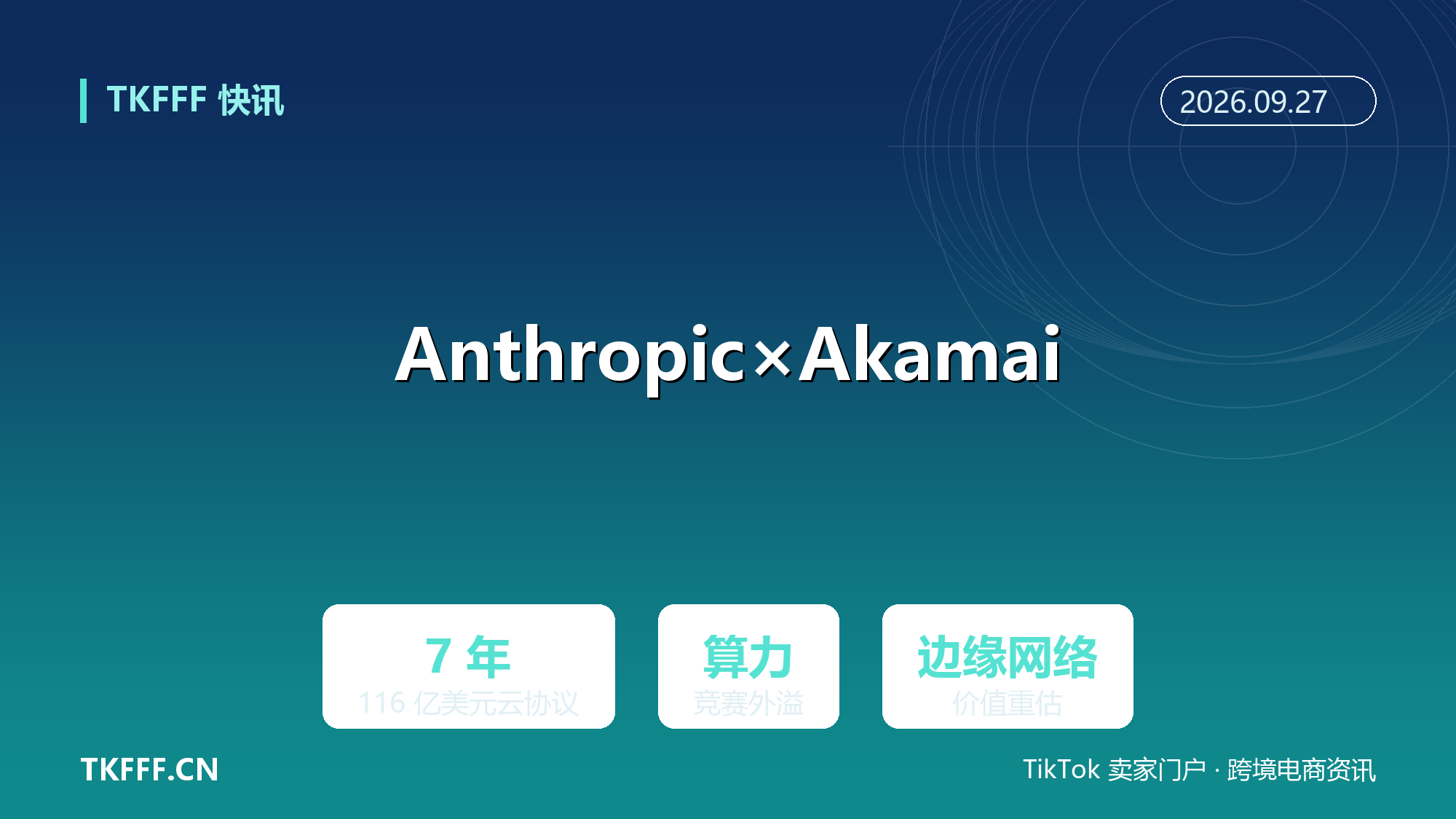 Anthropic 与 Akamai 签 7 年 116 亿美元云协议：AI 基建竞赛烧到边缘网络