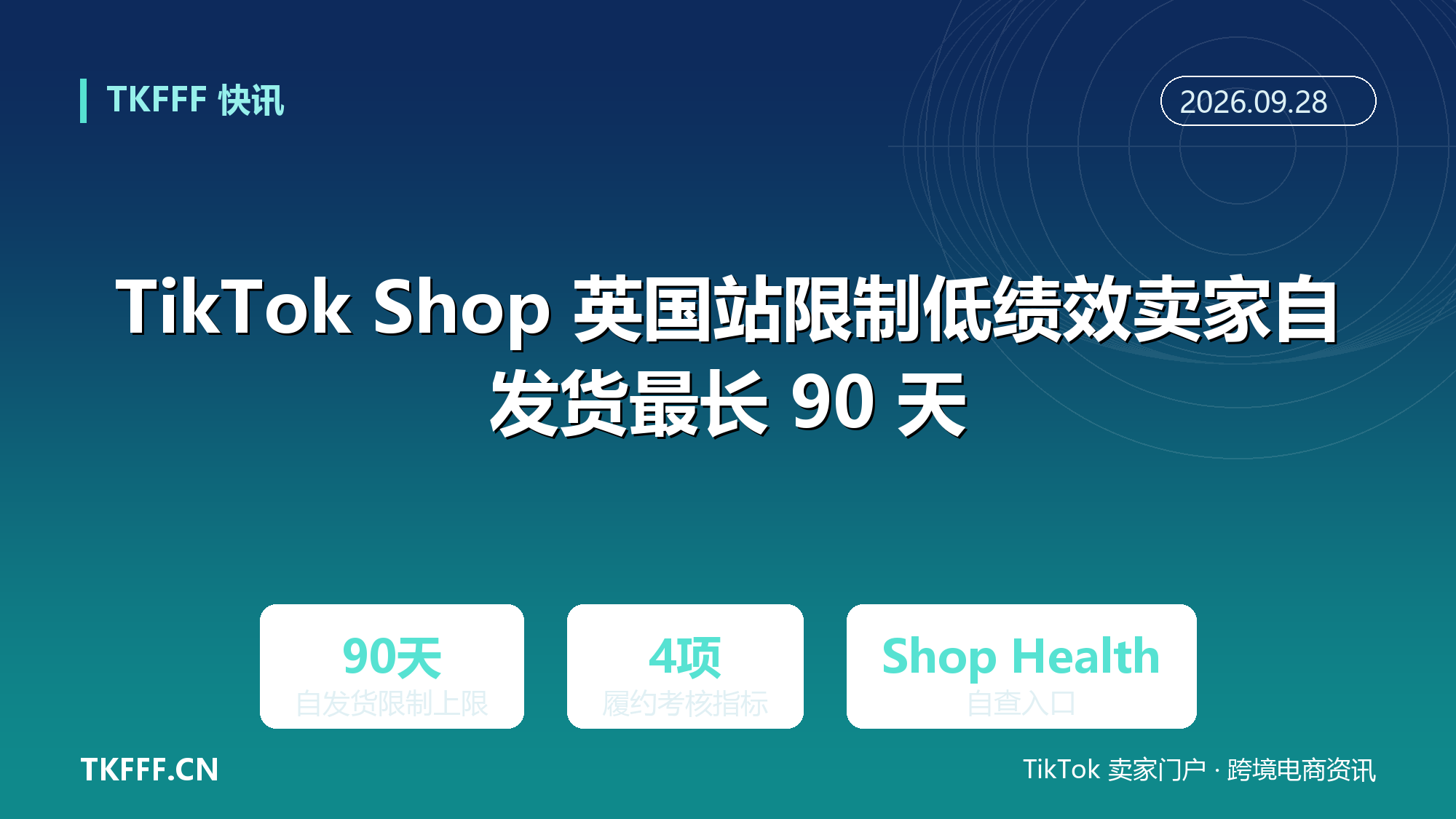 TikTok Shop 英国站限制低绩效卖家自发货最长 90 天：VTR、LDR、OTDR、SFCR 四项履约指标不达标即转平台履约