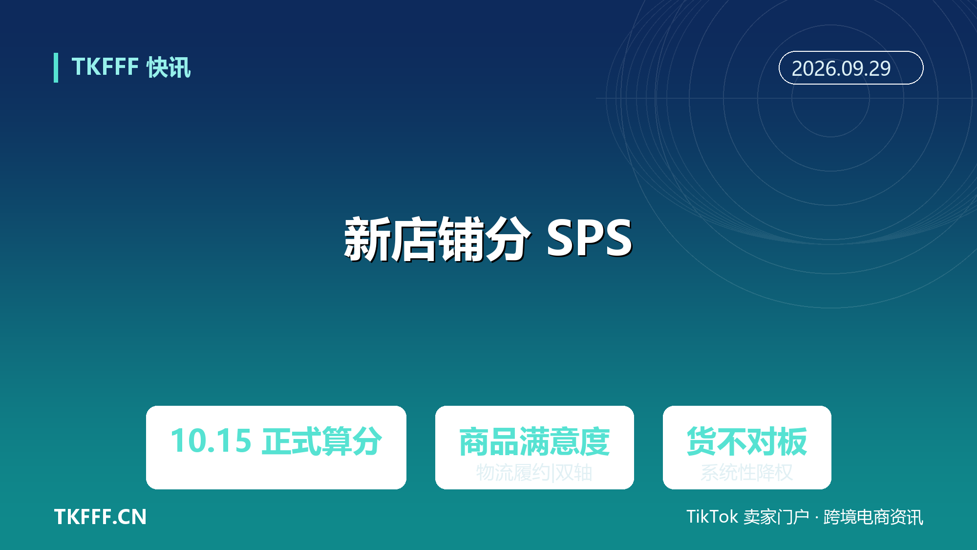 TikTok Shop 美区 10/15 正式算新店铺分 SPS：商品满意度与物流履约双轴算分，货不对板店铺被系统性降权