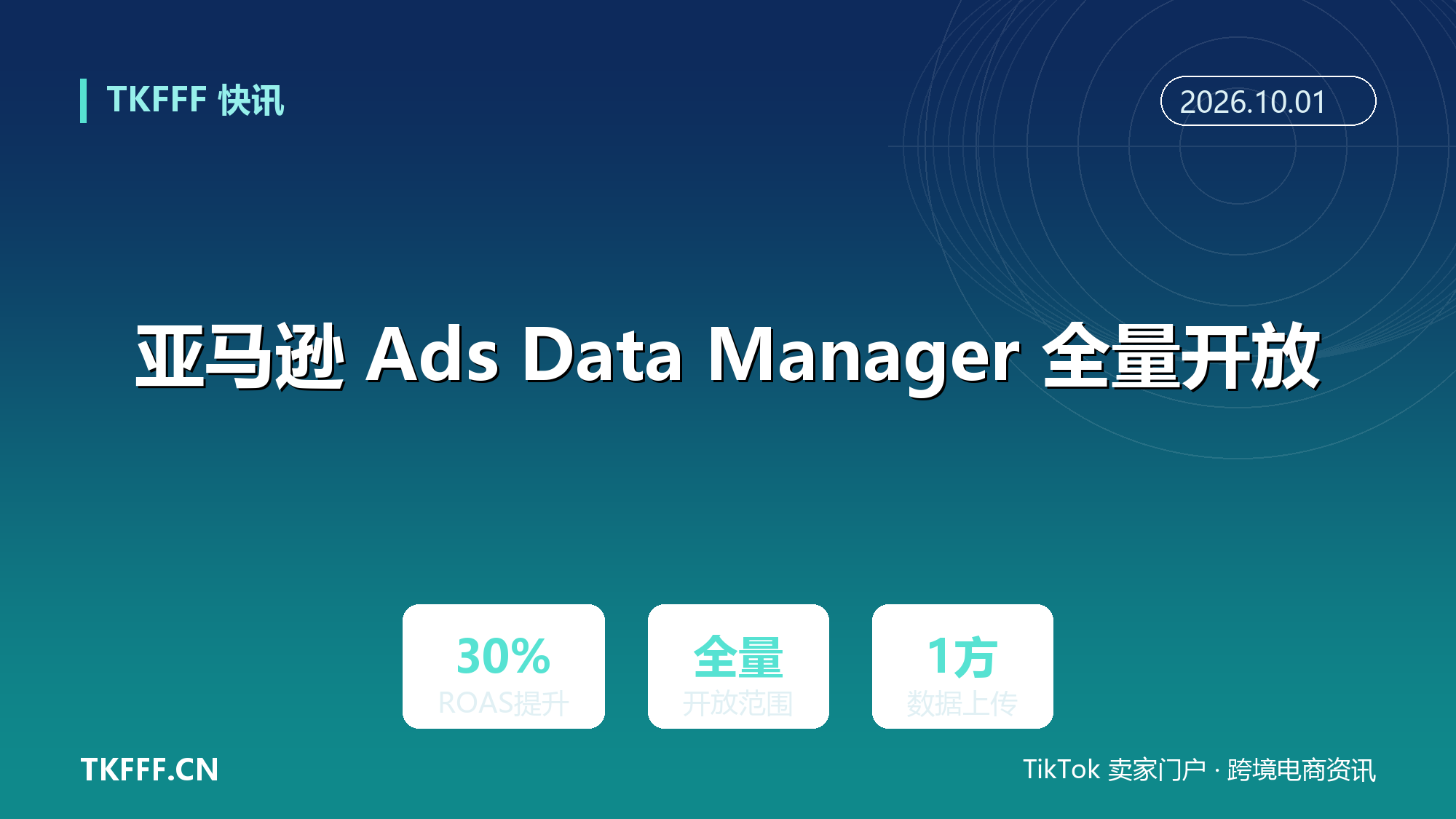 亚马逊 Ads Data Manager 全量开放：自有数据对接站内购物浏览流媒体信号，官方称 ROAS 提升 30%
