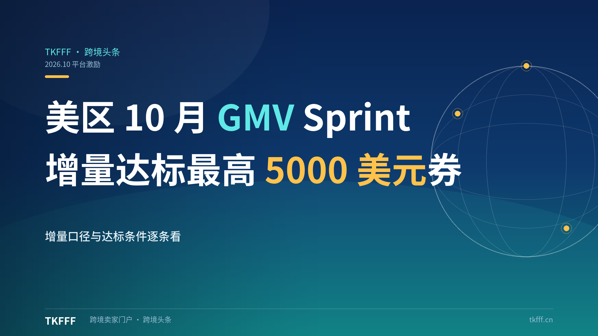 TikTok Shop美区10月GMV Sprint启动：增量达标最高$5000广告券，店铺分须≥3.5