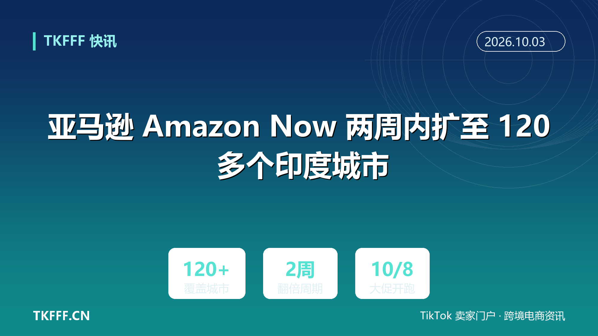 亚马逊 Amazon Now 两周内扩至 120 多个印度城市：10 月 1 日达成，抢在 10 月 8 日节日大促前铺完履约网