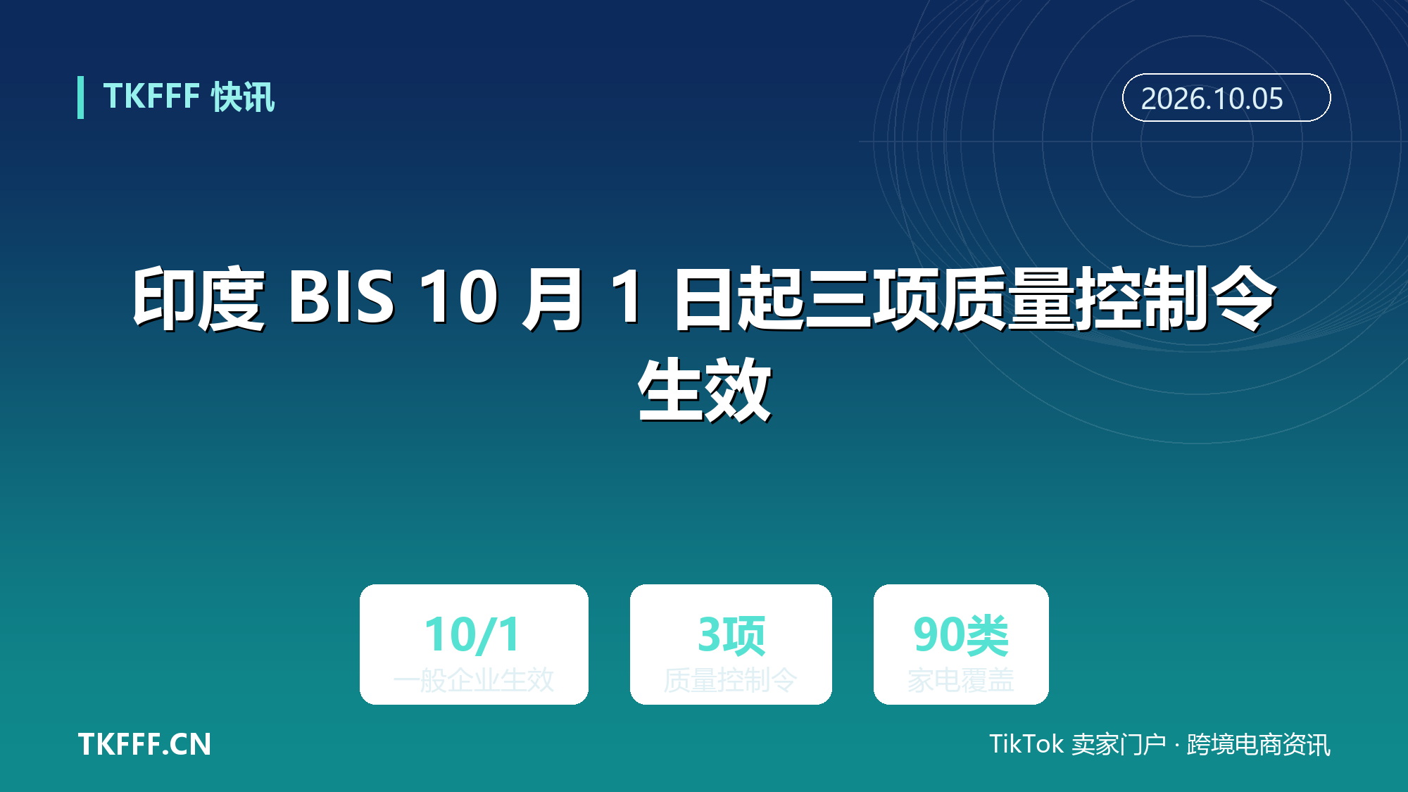 印度 BIS 10 月 1 日起三项质量控制令生效：家电 90 类、铝制炊具与饮料罐、手工具九项标准须强制认证