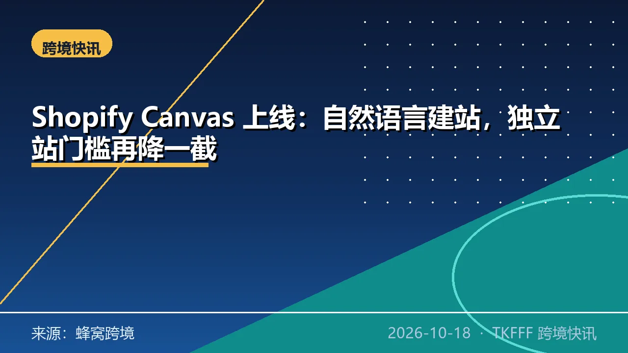 Shopify Canvas 上线：自然语言建站，独立站门槛再降一截