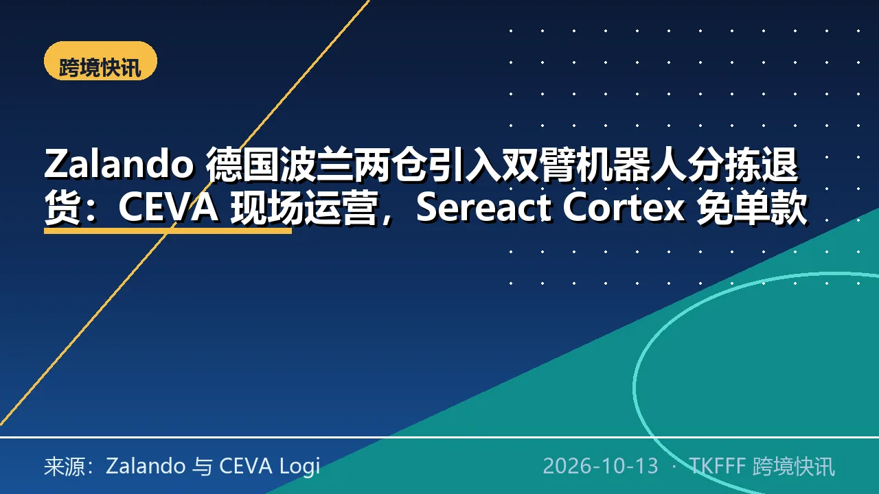 Zalando 德国波兰两仓引入双臂机器人分拣退货：CEVA 现场运营，Sereact Cortex 免单款训练