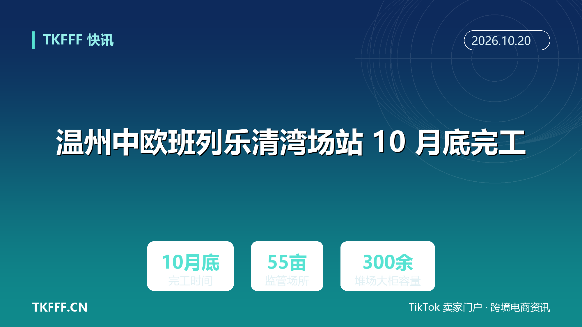 温州中欧班列乐清湾场站 10 月底完工：年内开通，接入义新欧直达马德里
