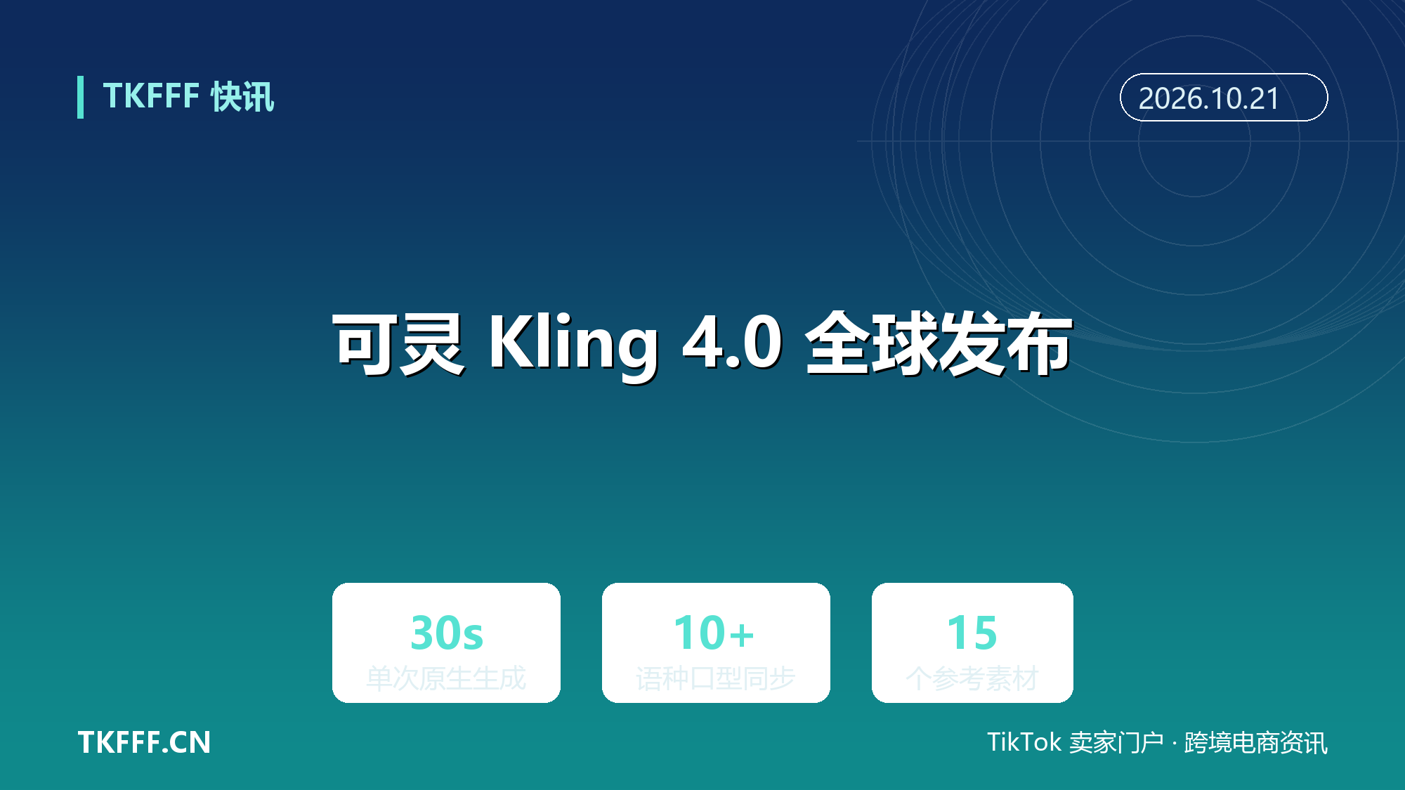 可灵 Kling 4.0 全球发布并开放 MCP：单次原生生成 30 秒，10 语种口型同步