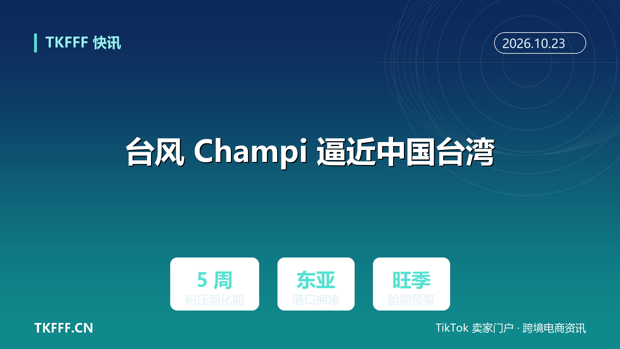 台风 Champi 逼近中国台湾：东亚港口积压或需 5 周消化