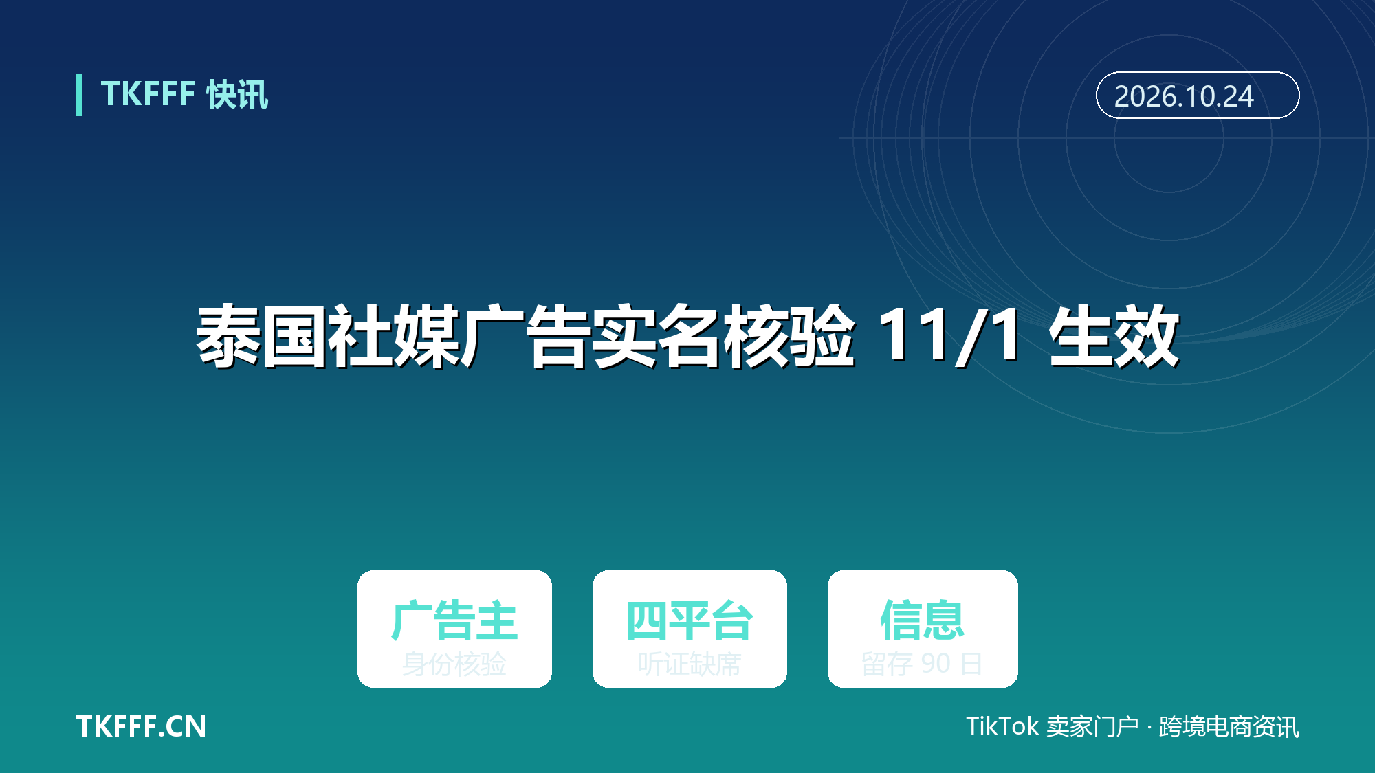 泰国社媒广告实名核验 11/1 生效：TikTok、LINE、Meta、Google 听证集体缺席