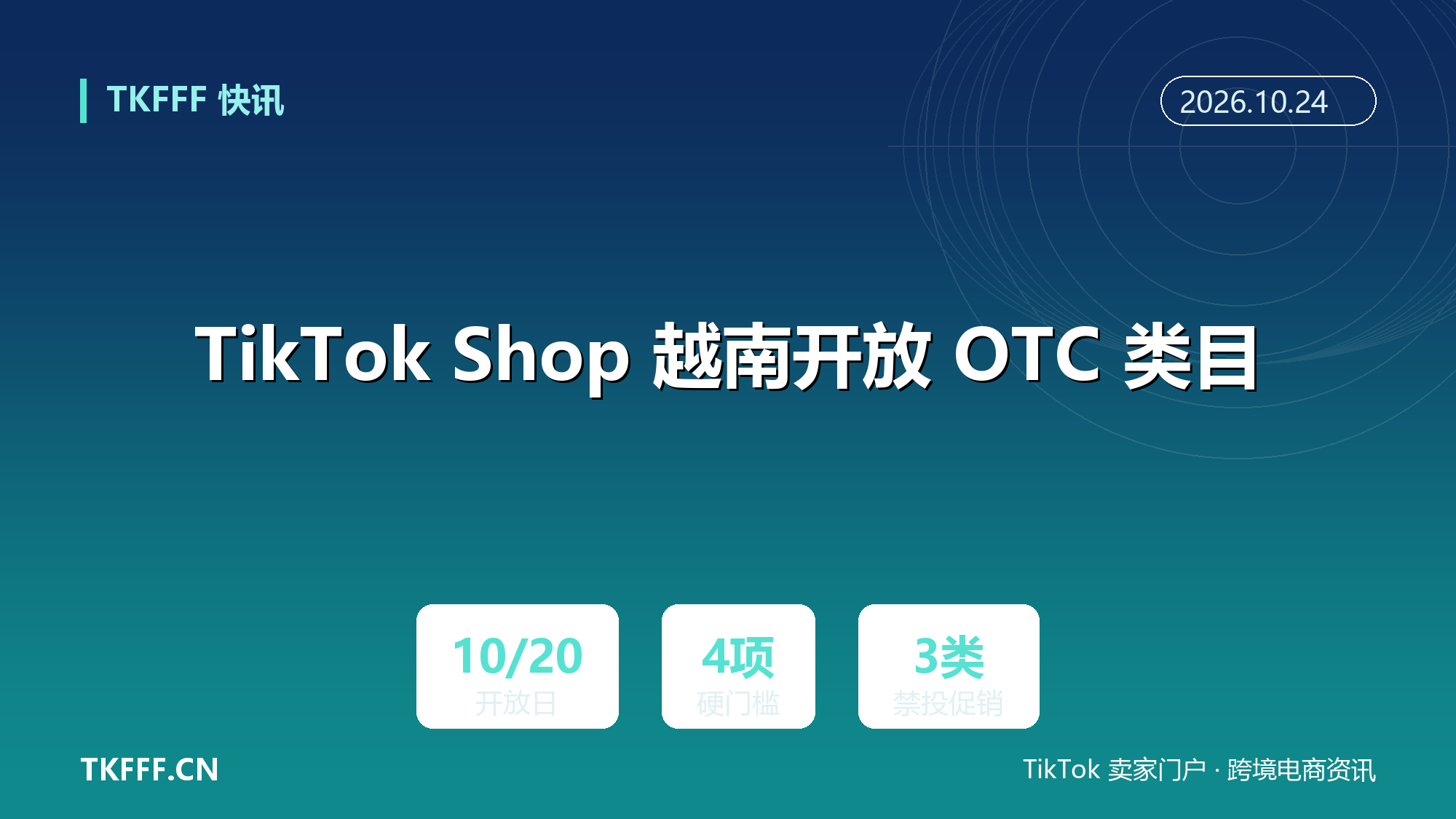 TikTok Shop 越南站 10 月 20 日起开放 OTC 类目：须持注册凭证，上架初期禁投广告