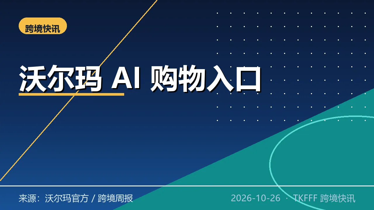 沃尔玛上线 Brand Highlights 与 Agent Gateway：品牌内容模块 + AI 代理购物入口